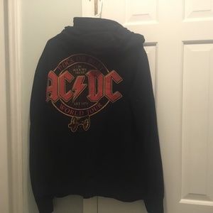 Mens AC/DC black hooded jacket.  Size 2x
